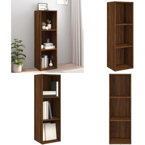 Estantería/mueble TV contrachapada roble marrón 36x30x114 cm - Mueble de TV - Estantería contrachapada