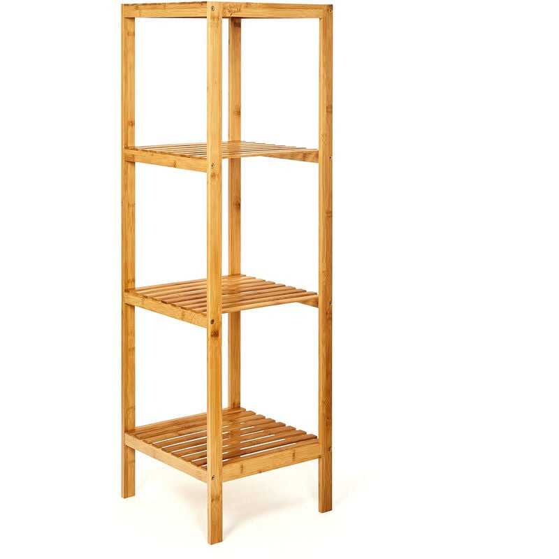 

Estantería multiusos 4 niveles 34x110x33 cm (AnchoxAltoxLargo) Combinable Bambú