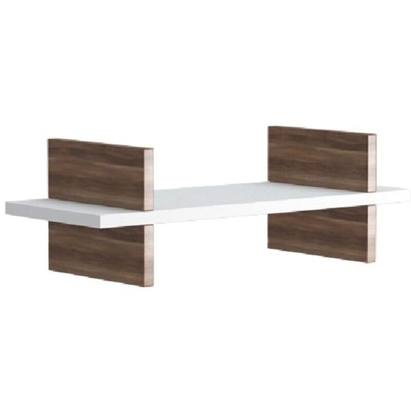 

Home Mania - Homemania Estante de Pared Norma blanco y madera 50x20x15 cm - Multicolor