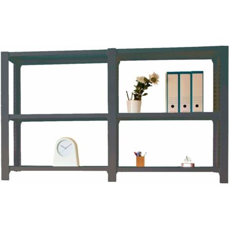Estantería OFFICLICK 3/300 metal i+a antracita/antracita
