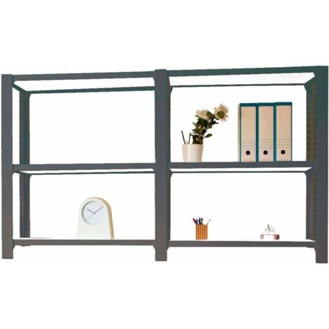 Estantería OFFICLICK 3/300 metal i+a antracita/blanco