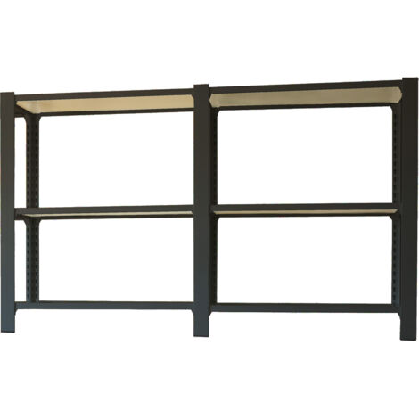 Estantería OFFICLICK 3/300 wood i+a antracita/blanco