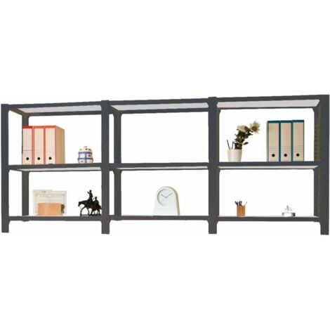 Estantería OFFICLICK 3/400 metal i+a+a antracita/blanco