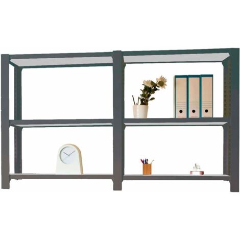 Estantería OFFICLICK 3/400 metal i+a antracita/galva