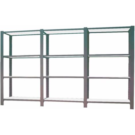 Estantería OFFICLICK 4/300 metal i+a+a antracita/blanco
