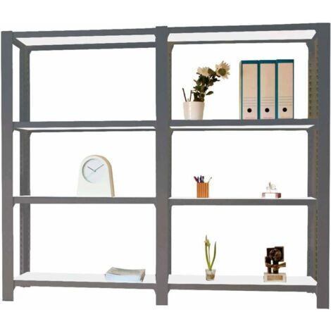 Estantería OFFICLICK 4/300 metal i+a antracita/blanco