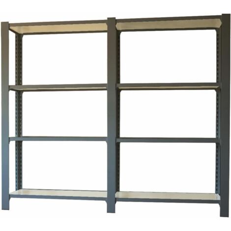 Estantería OFFICLICK 4/300 wood i+a antracita/blanco