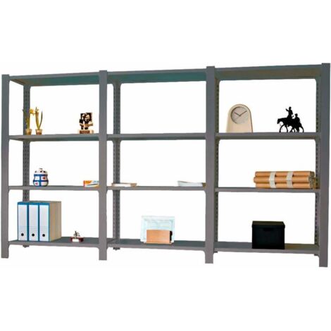Estantería OFFICLICK 4/400 metal i+a+a antracita/galva