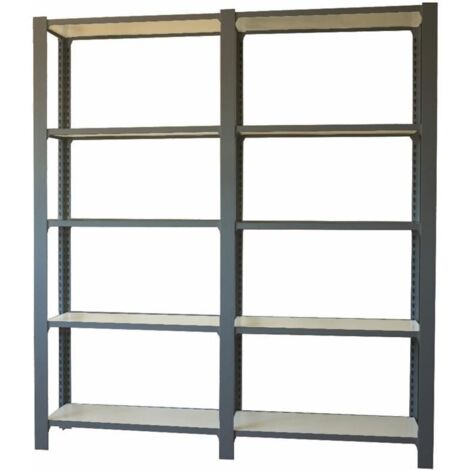 Estantería OFFICLICK 5/300 wood i+a antracita/blanco