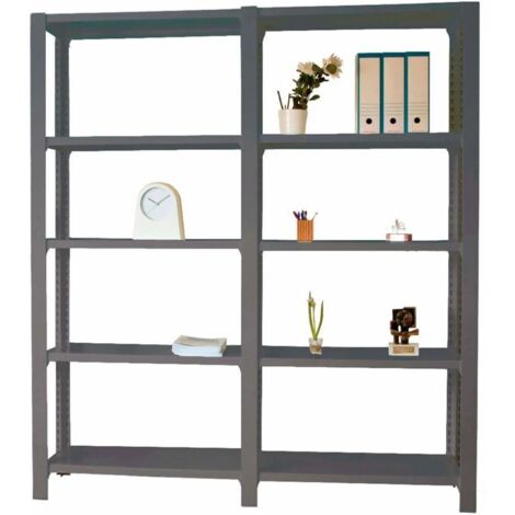 Estantería OFFICLICK 5/400 metal i+a antracita/antracita