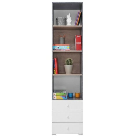 Mueble de salón Blanco/Roble Puzzle 02, 276 cm - Mueblam