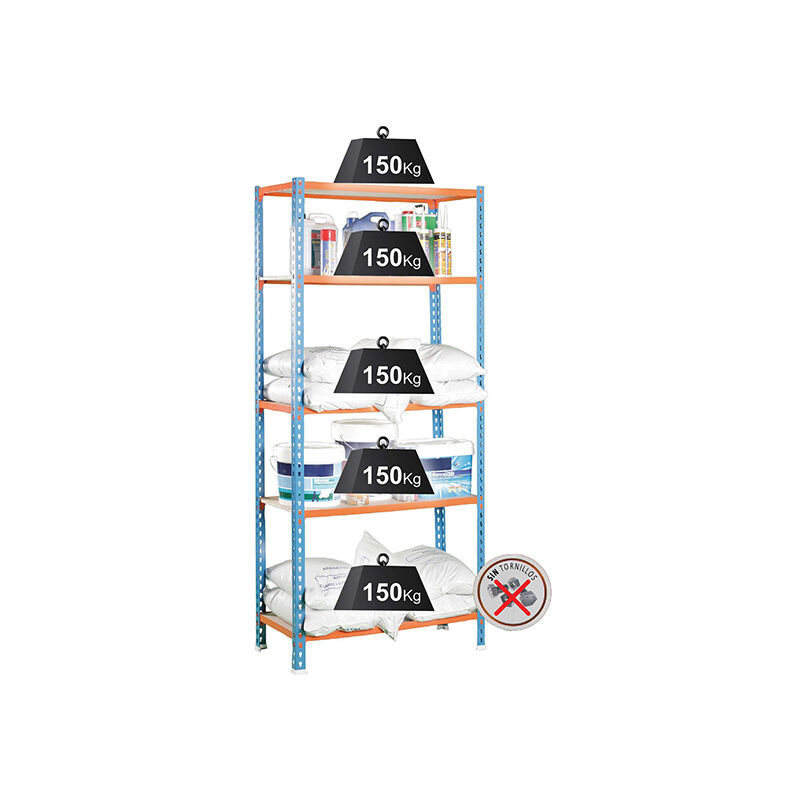 

Estanteria Orework madera 5 bandas 180x90x50 cm