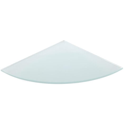 Estantería para Baño Semicircular - Estante de Ducha de Vidrio Templado - Color Cristal Mate - 250 x 250 x 6 mm - Espesor de la Balda: 6 mm - REI