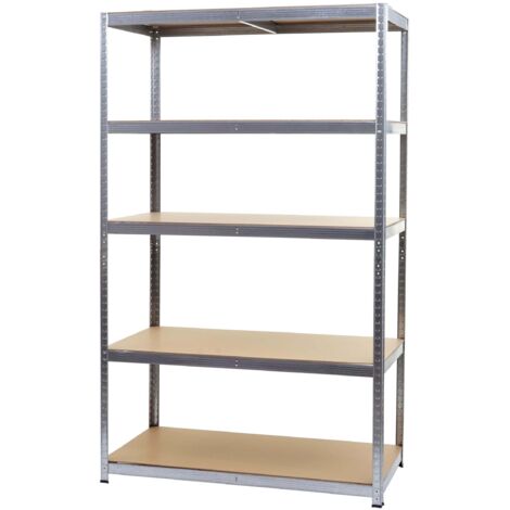 Estantería para cargas pesadas HHG-410, estantería para sótanos estantería sin tornillos estantería de almacenamiento, 875kg acero 5 estantes, galvanizado 200x120x60cm