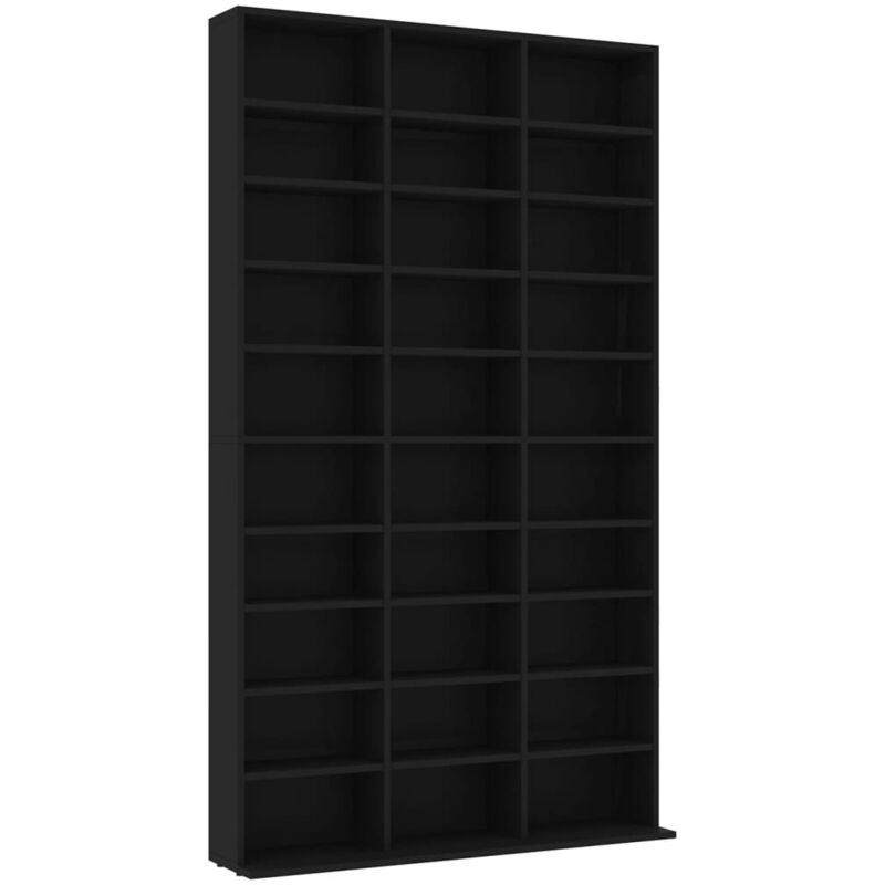 

vidaXL Estantería para CD de Aglomerado Negro 102x23x177,5 cm - Negro