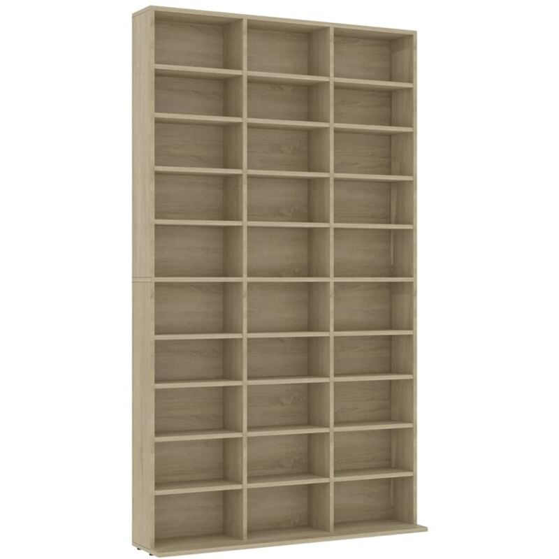 

vidaXL Estantería para CD de Aglomerado Color Roble Sonoma 102x23x177,5 cm - Marrón