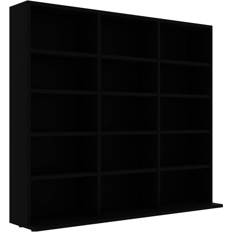 

vidaXL Estantería para CD de Aglomerado Negro 102x23x89,5 cm - Negro