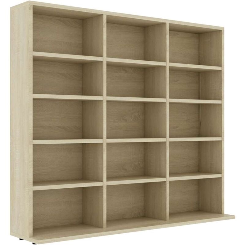 

vidaXL Estantería para CD de Aglomerado Color Roble Sonoma 102x23x89,5 cm - Marrón