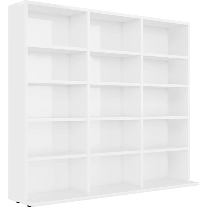 

vidaXL Estantería para CD de Aglomerado Blanco Brillante 102x23x89,5 cm - Blanco