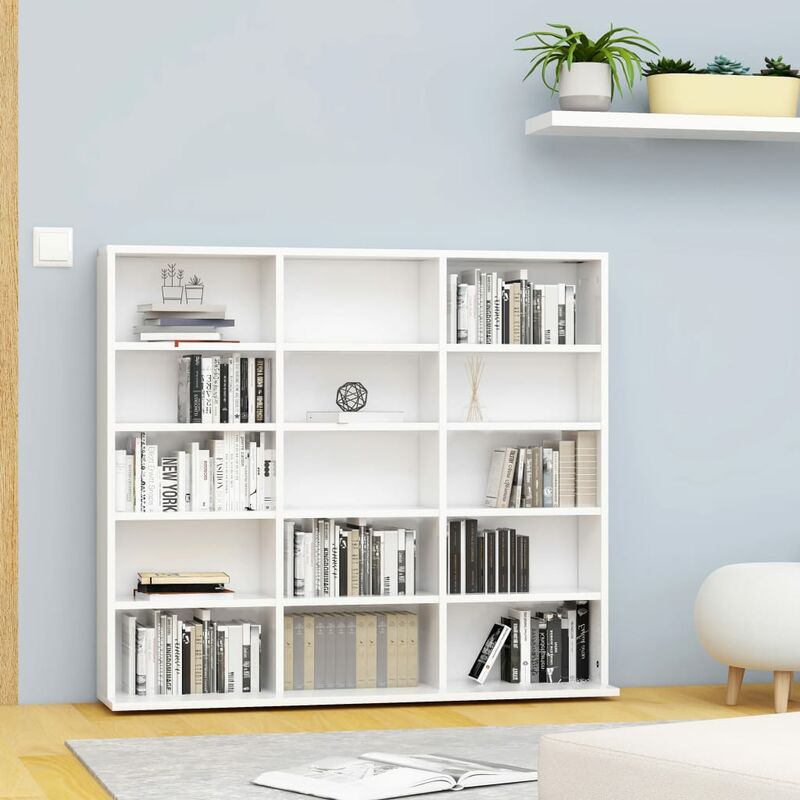 

Estantería para CD de aglomerado blanco 102x23x89,5 cm