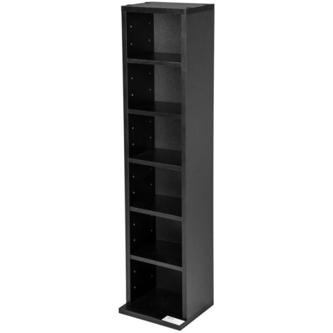 Estantería para CD/DVD columna torre estantería para 100 CD MDF color negro 080000354