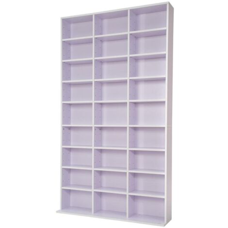 Estantería para CD/DVD unidad de almacenamiento para 1.000 CD MDF blanco/púrpura 080000355