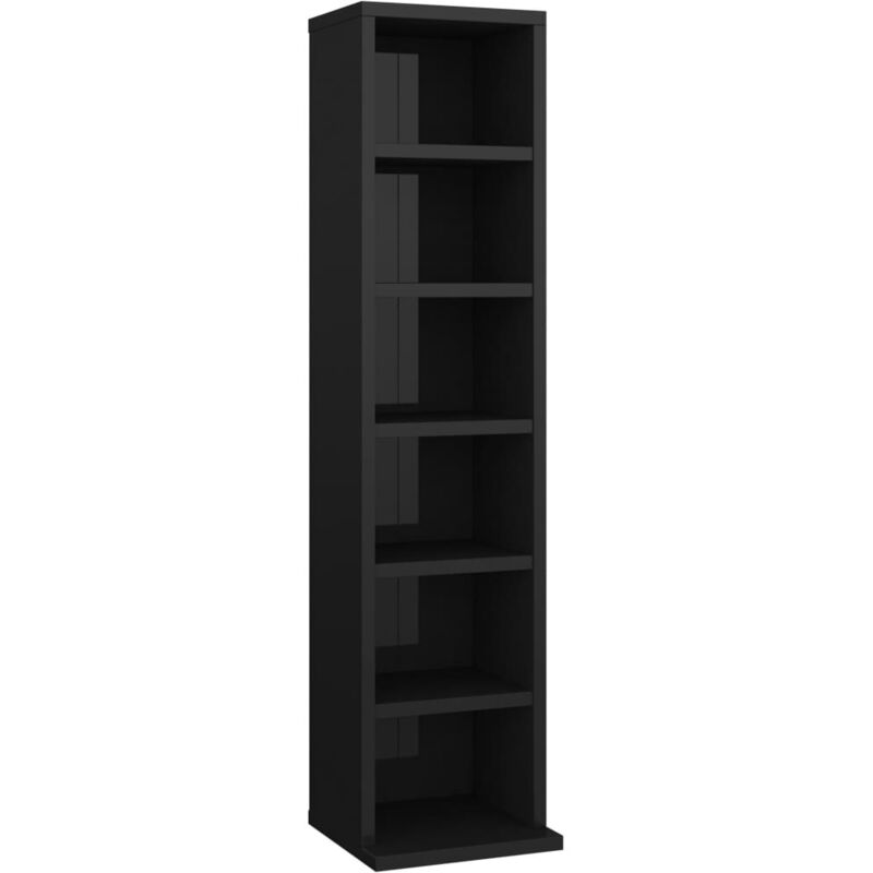 

vidaXL Estantería para CDs de Aglomerado 21x20x88 cm Negro Brillante - Negro
