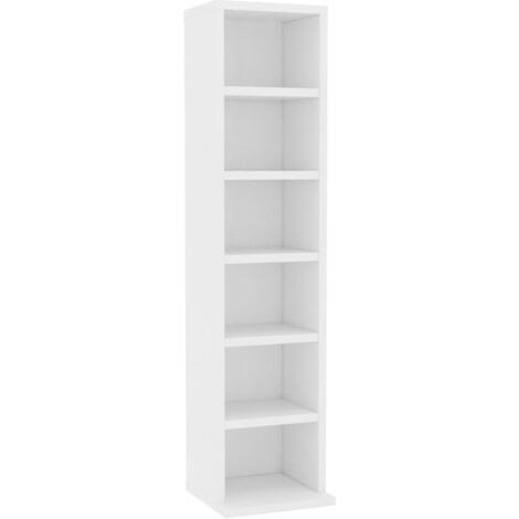 Estantería para CDs de madera contrachapada blanco 21x20x88 cm vidaXL
