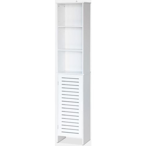 SWEEEK Estantería para cuarto de baño, Rivage, Blanco, 34.5x23x162 cm