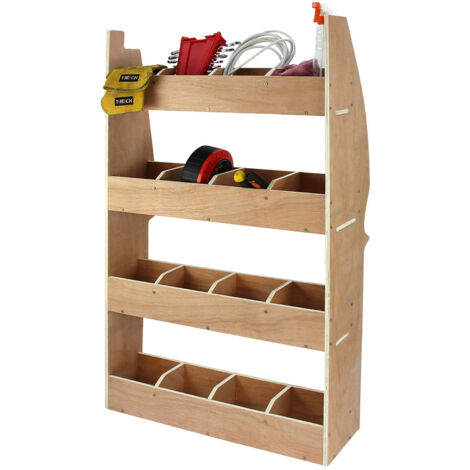 Estantería para Furgoneta Citroën Berlingo II de Madera Contrachapada 16 Compartimentos 4 Estantes Profesional Taller Garaje Van Racking Sistema Almacenamiento Herramientas para Furgoneta Citroen