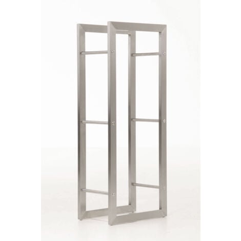 Estantería para leña, soporte para leña para chimenea 100x60x25 cm en acero inoxidable 100003539