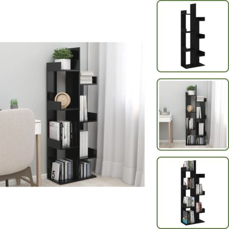 Estantería para libros - vidaXL Armario de libros madera contrachapada negro 48x25,5x140 cm - Estantería compacta