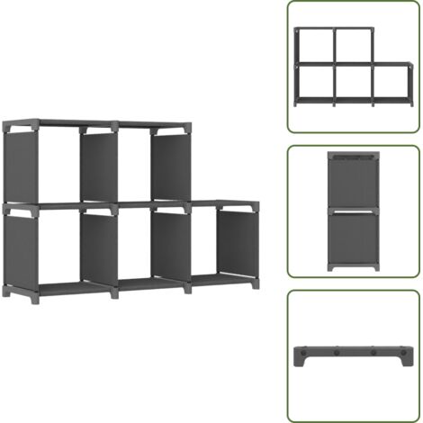 Estantería para libros - vidaXL Estantería de 5 cubos de tela gris 103x30x72,5 cm - Estantería para coleccionables