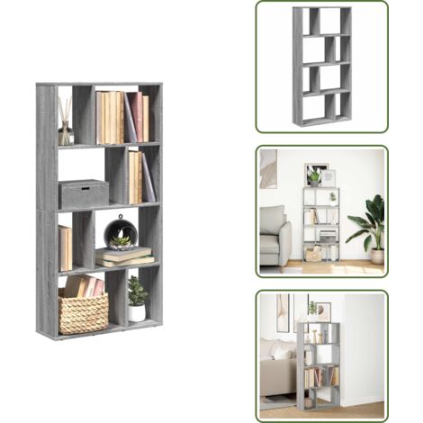 Estantería para libros - vidaXL Estantería de madera de ingeniería gris Sonoma 60x20x120,5 cm - Estantería de almacenamiento