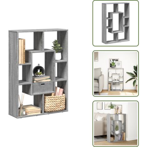 Estantería para libros - vidaXL Estantería de madera de ingeniería gris Sonoma 63x20x90 cm - Estantería de almacenamiento