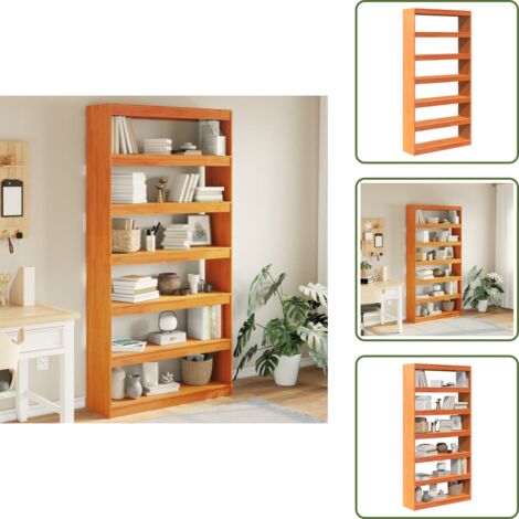 Estantería para libros - vidaXL Estantería/divisor espacios madera maciza pino 100x30x199,5 cm - Estantería para revistas
