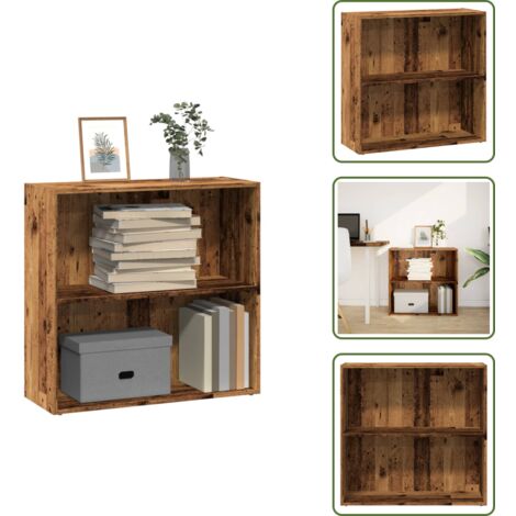 Estantería para libros - vidaXL Estantería madera de ingeniería color envejecido 80x30x77 cm - Estantería de ingeniería