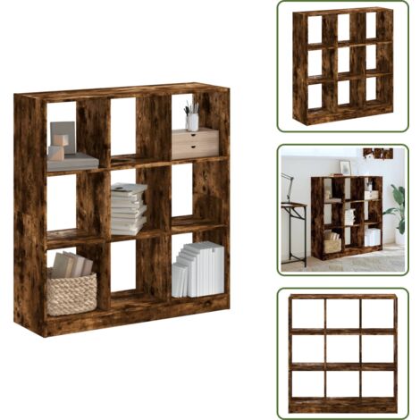 Estantería para libros - vidaXL Estantería madera de ingeniería roble ahumado 102x32x108 cm - Estantería para fotos