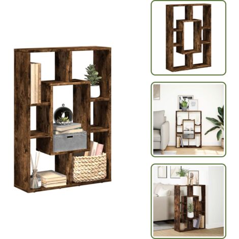 Estantería para libros - vidaXL Estantería madera de ingeniería roble ahumado 63x20x90 cm - Estantería de almacenamiento