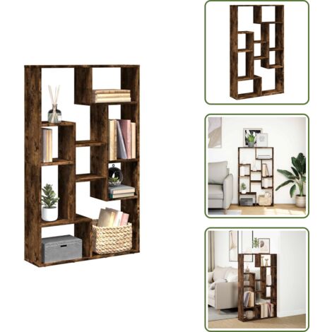 Estantería para libros - vidaXL Estantería madera de ingeniería roble ahumado 72x20x120,5 cm - Estantería de almacenamiento