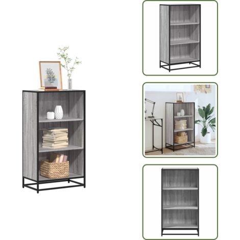 Estantería para libros - vidaXL Estantería madera ingeniería gris sonoma 60x35x107,5 cm - Estantería industrial