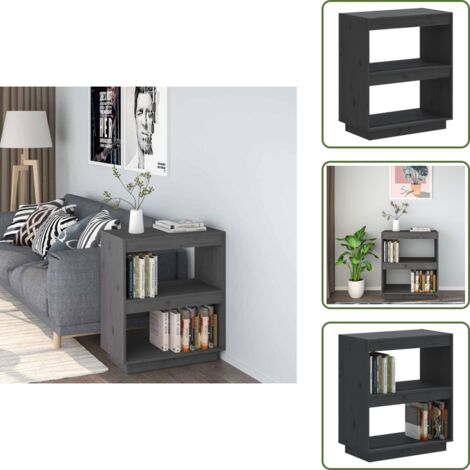 Estantería para libros - vidaXL Estantería madera maciza de pino gris 60x35x71 cm - Muebles decorativos
