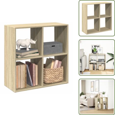 Estantería para libros - vidaXL Librería divisor madera ingeniería roble Sonoma 69,5x29x69,5 cm - Separador de ambientes