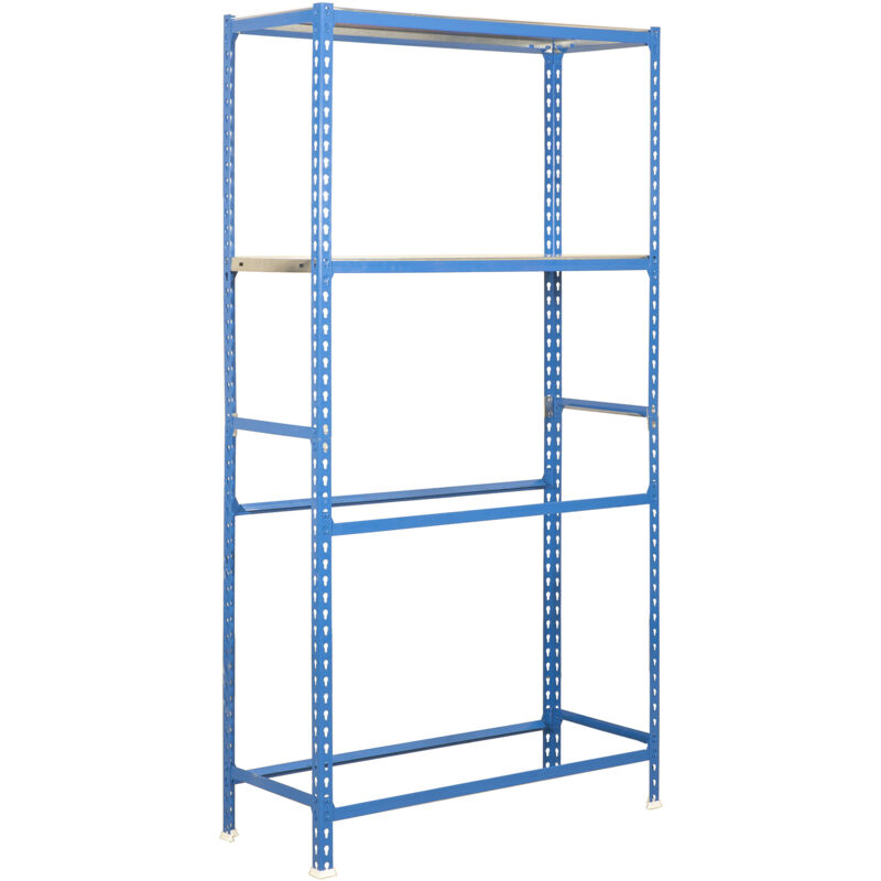Simonrack - Estantería metálica sin tornillos simonauto de 4 estantes (200x100x40cm) azul y galvanizado