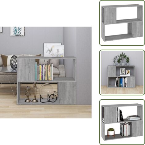 Estantería para objetos decorativos - vidaXL Estantería/divisor de espacios gris Sonoma 80x24x63 cm - Estantería para dormitorio
