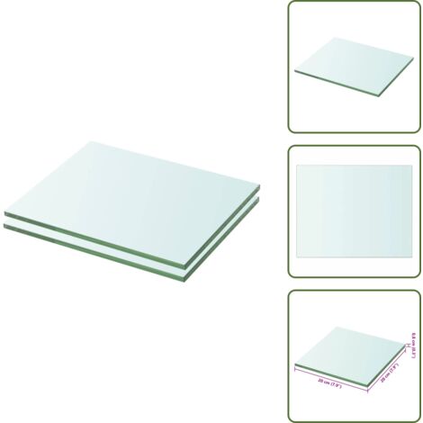Estantería para pared - vidaXL Estantes 2 unidades panel de vidrio transparente 20x20 cm - Estantería de cristal templado