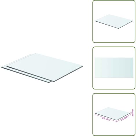 Estantería para pared - vidaXL Estantes 2 unidades panel de vidrio transparente 40x25 cm - Estantería de cristal templado