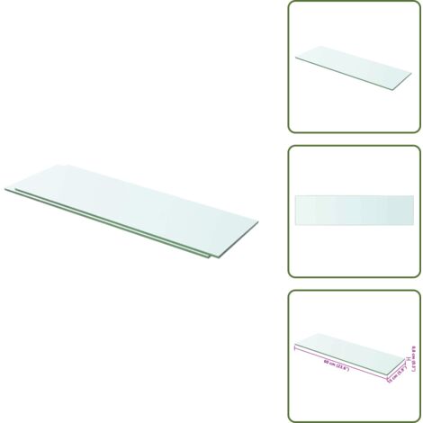 Estantería para pared - vidaXL Estantes 2 unidades panel de vidrio transparente 60x15 cm - Estantería de cristal templado