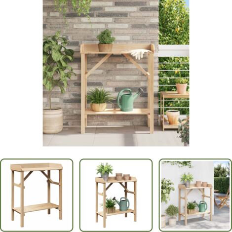 Estantería para plantas -  Mesa de trasplante con estante Natural 75 x 40 x 90 cm