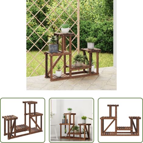Estantería para plantas -  Soporte para flores madera maciza de abeto 90x25x73,5 cm